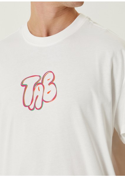 Frog Beyaz Baskılı Oversize Kısa Kollu Erkek T-Shirt indirimleri