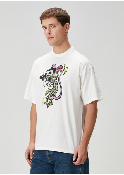 Beyaz Baskılı T-Shirt modelleri