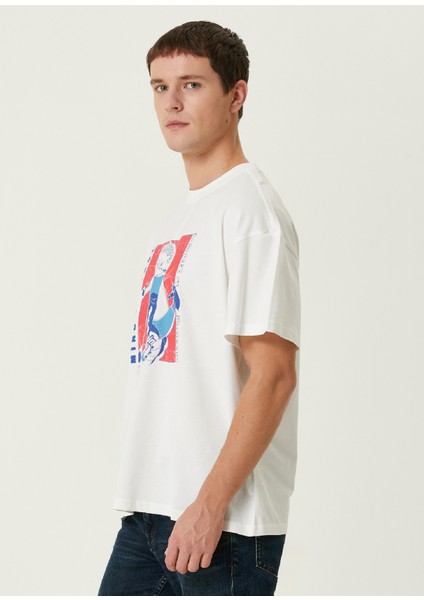Brainwash Beyaz Oversized Kısa Kollu Erkek T-Shirt modelleri