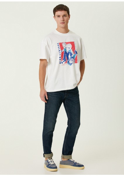 Brainwash Beyaz Oversized Kısa Kollu Erkek T-Shirt fırsatları