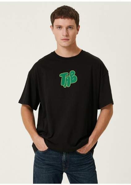 Spider Siyah Oversized Kısa Kollu Erkek T-Shirt