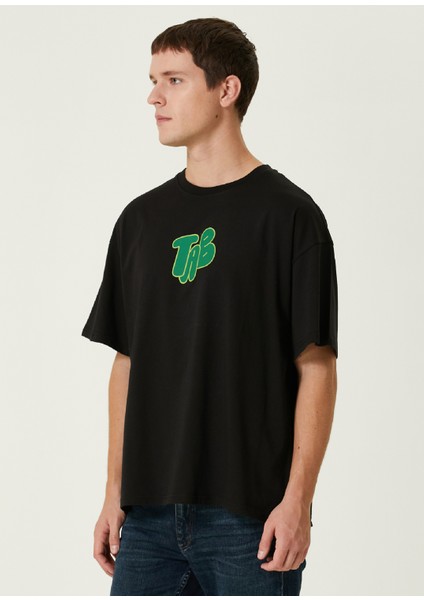 Spider Siyah Oversized Kısa Kollu Erkek T-Shirt