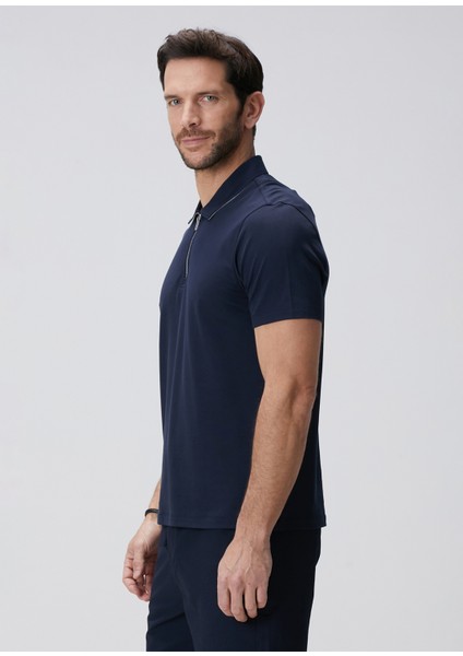 N-Tech Lacivert Polo Yaka Merserize T-Shirt