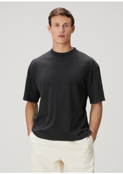 Typo Summer Siyah Organik Pamuk T-Shirt
