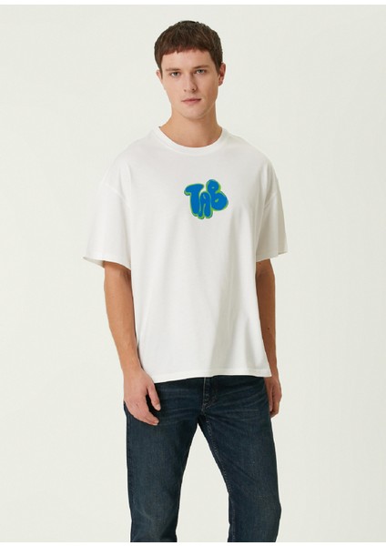 Blue Mask Beyaz Oversized Kısa Kollu Erkek T-Shirt indirimleri