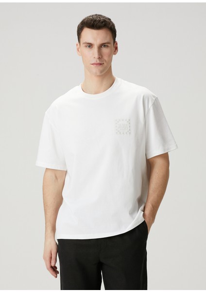 Goods Beyaz Logo Baskılı Organik Pamuk T-Shirt