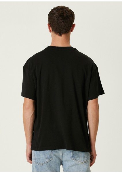 Face To Face Siyah Oversized Kısa Kollu Erkek T-Shirt