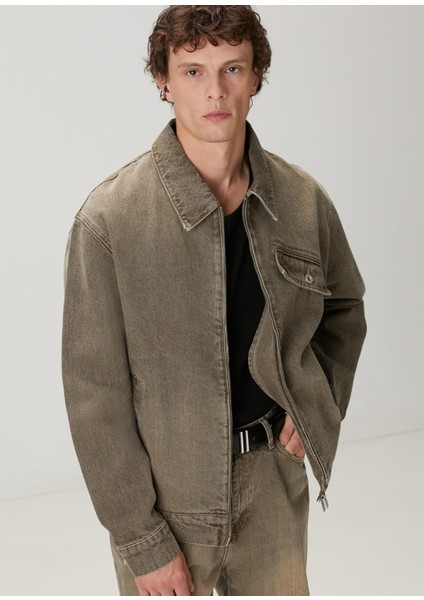 Kahverengi Denim Ceket