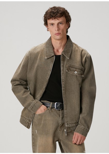 Kahverengi Denim Ceket