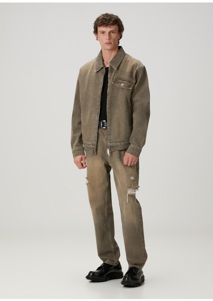 Kahverengi Denim Ceket