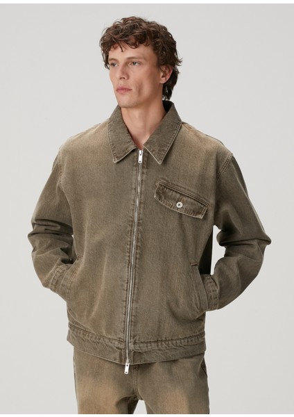 Kahverengi Denim Ceket