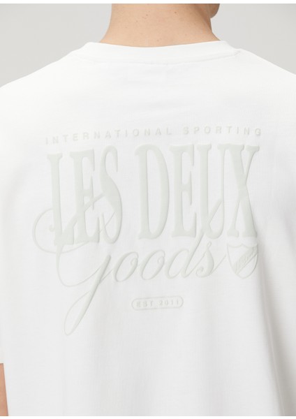 Goods Beyaz Logo Baskılı Organik Pamuk T-Shirt