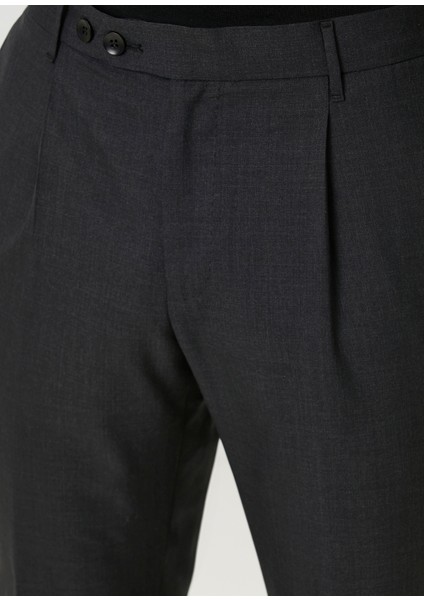 Koyu Gri Yün Pantolon