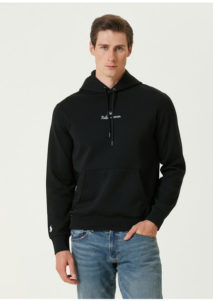 Siyah Kapüşonlu Sweatshirt