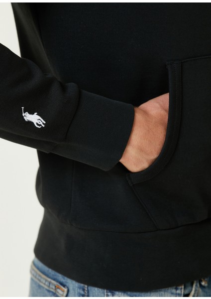 Siyah Kapüşonlu Sweatshirt