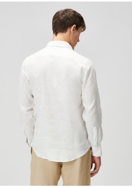 Camicia Beyaz Keten Gömlek