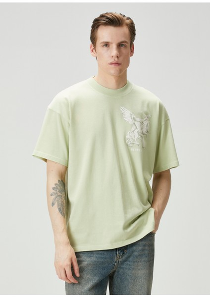 Yeşil Baskılı T-Shirt