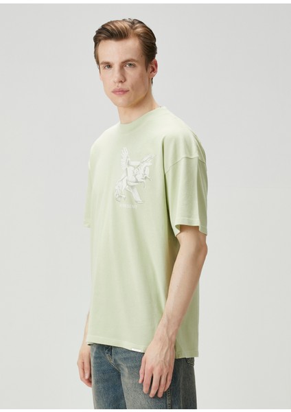 Yeşil Baskılı T-Shirt modelleri