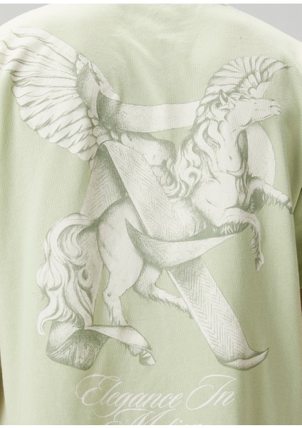 Yeşil Baskılı T-Shirt