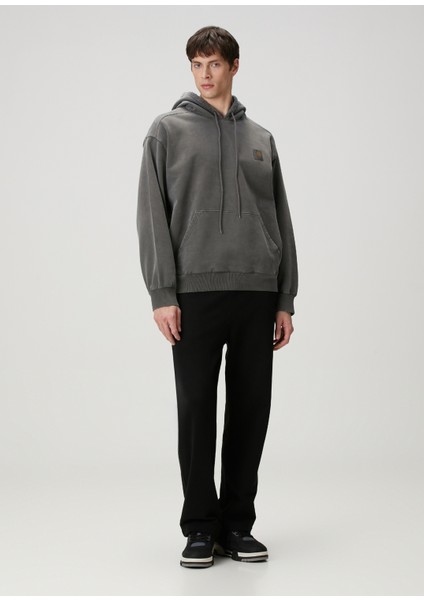 Koyu Gri Kapüşonlu Sweatshirt