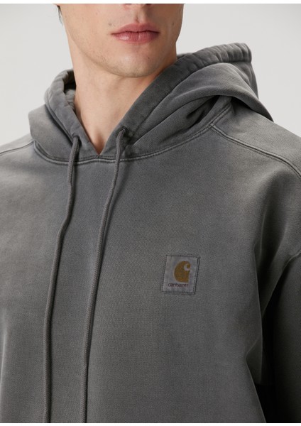 Koyu Gri Kapüşonlu Sweatshirt