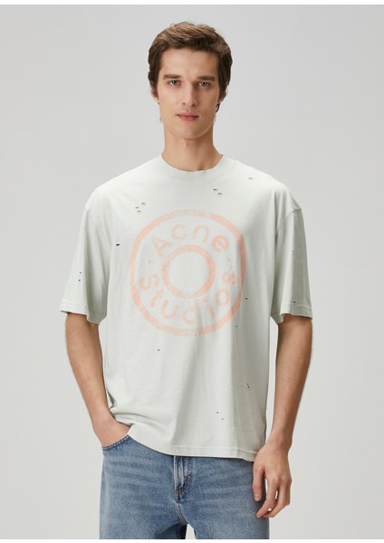 Buz Logo Baskılı T-Shirt