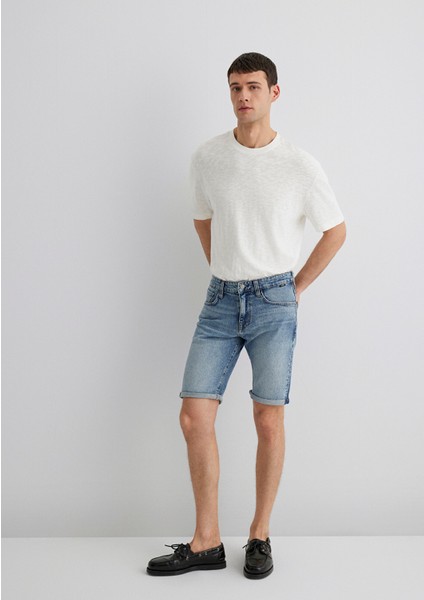 Tim Street Gölgeli Indigo Mavisi Jean Şort 0428489643 modelleri