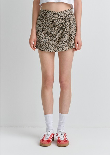 Leopar Desenli Şort Etek 1410188-89858