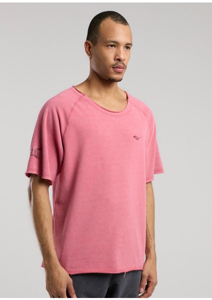 Ny Street Oversize Geniş Yaka Açık Kırmızı Kısa Kollu Erkek T-Shirt fiyatları