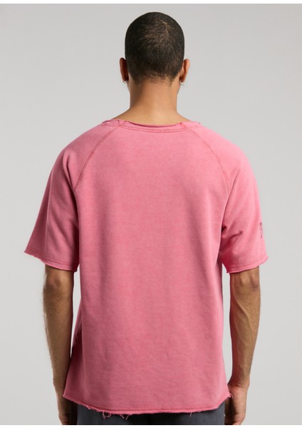 Ny Street Oversize Geniş Yaka Açık Kırmızı Kısa Kollu Erkek T-Shirt indirimleri