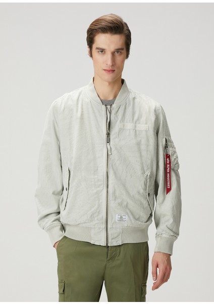 Açık Gri Bomber Mont