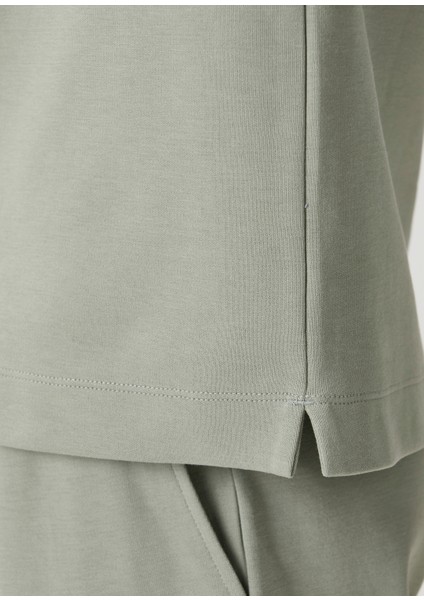 Su Yeşili Kısa Kollu Sweatshirt