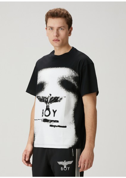 Ghoul Siyah Logo Baskılı T-Shirt modelleri