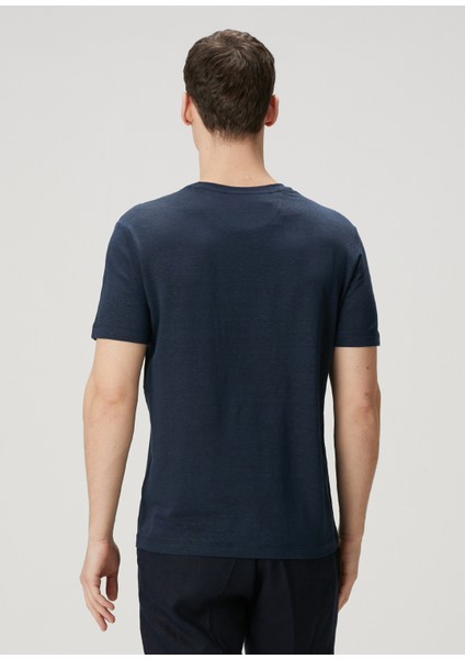 Lacivert Keten Basic T-Shirt