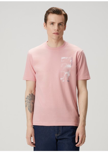 Pembe Logo Baskılı T-Shirt