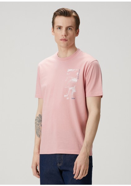 Pembe Logo Baskılı T-Shirt modelleri