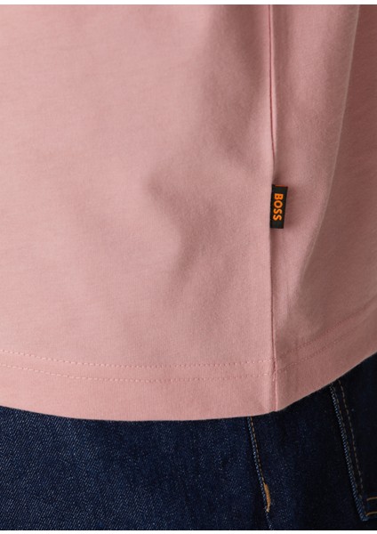 Pembe Logo Baskılı T-Shirt