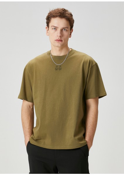 Yeşil Logo Baskılı T-Shirt