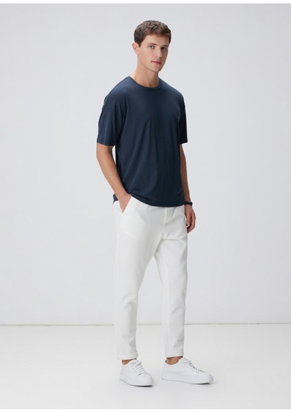 Lacivert Modal Karışımlı T-Shirt