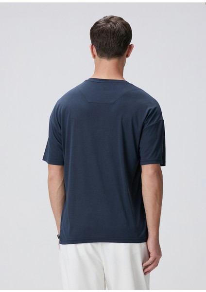 Lacivert Modal Karışımlı T-Shirt