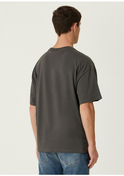 Cereal Antrasit Oversized Kısa Kollu Erkek T-Shirt