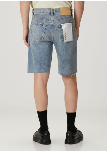 Relaxed Straight Mavi Jean Şort