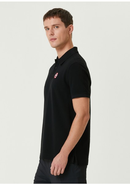 Siyah Polo Yaka Logolu T-Shirt modelleri