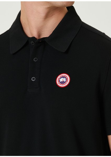 Siyah Polo Yaka Logolu T-Shirt indirimleri