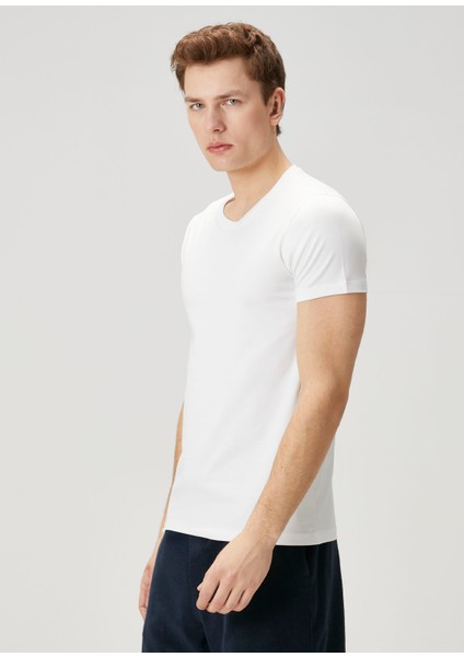 2li Beyaz Basic T-Shirt modelleri