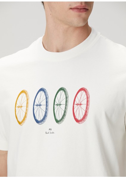 Beyaz Figür Baskılı T-Shirt indirimleri