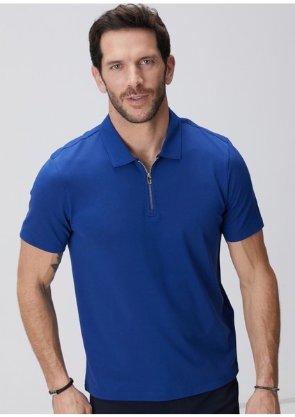 N-Tech Saks Polo Yaka Merserize T-Shirt