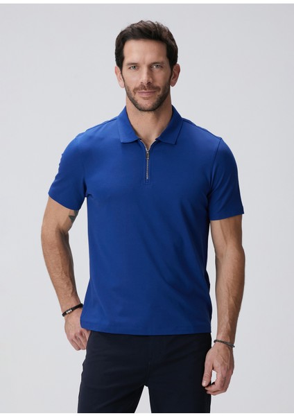 N-Tech Saks Polo Yaka Merserize T-Shirt