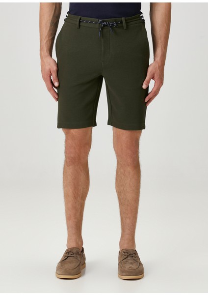Haki Beli Kordonlu Bermuda