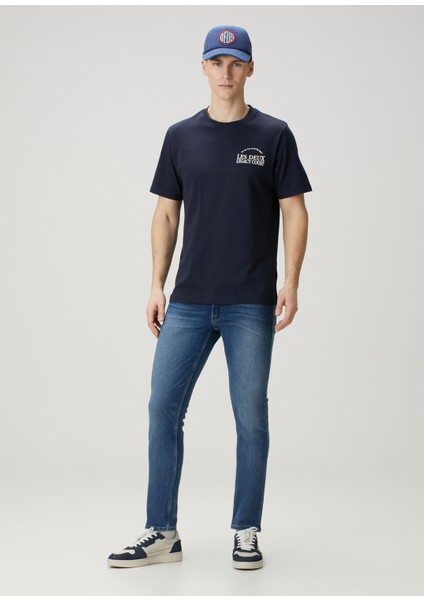 Lacivert Logo Baskılı Organik Pamuk T-Shirt fiyatları